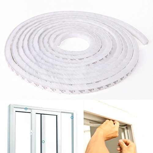 Miya 5M Weiss Bürstendichtung Dichtungsbürste Türbürste selbstklebend Fenster Türen Höhe 15mm Türbodendichtung Zugluftstopper Türdichtung von Miya