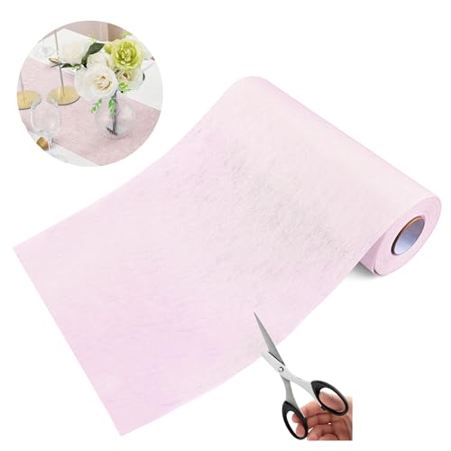 Miya Vlies Tischläufer 30 cm x 25 m, Elegante Tischband, Tischdeko für Geburtstage & Hochzeiten, Garten Party und zu besonderen Anlässen, edle Tisch Deko (Blush Rosé) von Miya