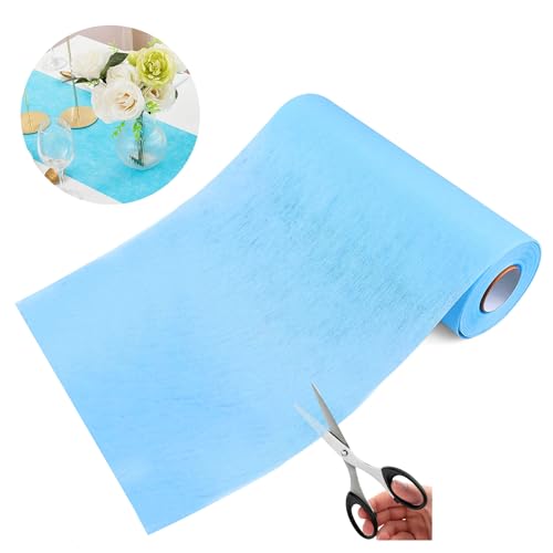 Miya Vlies Tischläufer 30 cm x 25 m, Elegante Tischband, Tischdeko für Geburtstage & Hochzeiten, Garten Party und zu besonderen Anlässen, edle Tisch Deko (Aqua-Blau) von Miya