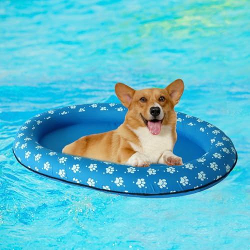Aufblasbares Hundefloß, 96x140cm Aufblasbarer Haustierpool Float, Schwimmfloß Für Haustiere, Hund Aufblasbare Strandmatte, Langlebige Aufblasbare Haustierfloat, Sommerpool -Spielzeug von Miyanvuo
