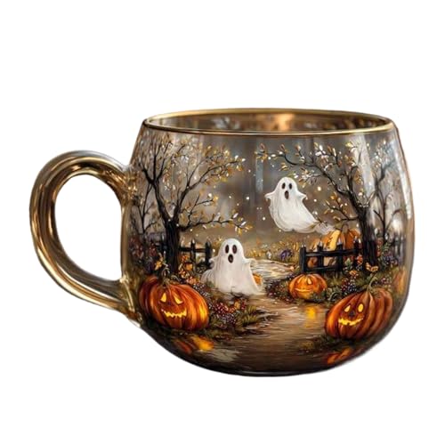 Haunted Path Halloween Mug, Ghost Mug, Spooky Ghost Cup, Painted Halloween Pumpkins Glass Mugs, Spooky Coffee Cup For Halloweens gift, Fall Decor, Microwave Safe Haunted Path Halloween Mug, Ghost Mug, Spooky Ghost Cup, Painted Halloween Pumpkins Glass Mugs, Spooky Coffee Cup For Halloweens gift, Fall Decor, Microwave Safe von Miyanvuo