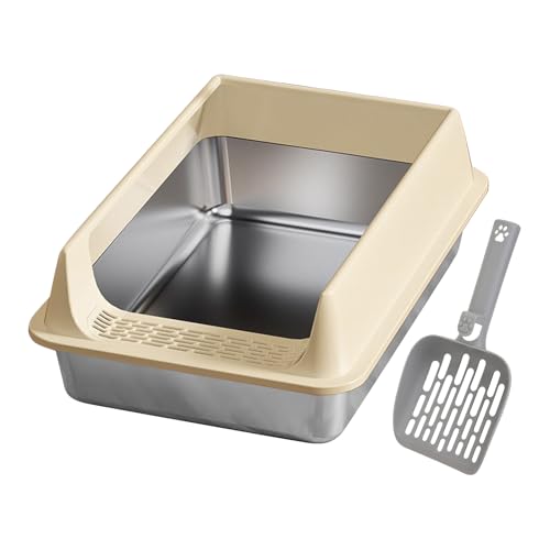 Katzentoilette Edelstahl, 40x30x16cm Katzenklo Litter Box Katzenklo Mit Schaufel, Halbgeschlossen Katzenklos Hoher Abnehmbarer Rand, Katzentoilette Für Wohnung Balkon Camping Katzentoilette Edelstahl, 40x30x16cm Katzenklo Litter Box Katzenklo Mit Schaufel, Halbgeschlossen Katzenklos Hoher Abnehmbarer Rand, Katzentoilette Für Wohnung Balkon Camping von Miyanvuo