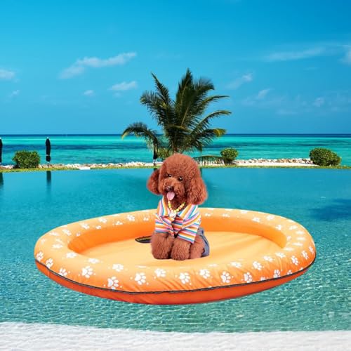 Miyanvuo Aufblasbares Hundefloß, 96x140cm Aufblasbarer Haustierpool Float, Schwimmfloß Für Haustiere, Hund Aufblasbare Strandmatte, Langlebige Aufblasbare Haustierfloat, Sommerpool -Spielzeug von Miyanvuo