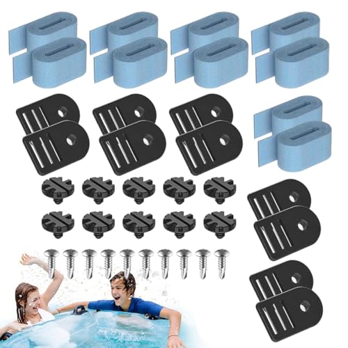 Miyanvuo Befestigungsset für Solarschwimmbadabdeckung - Befestigungsset für Poolabdeckungsrolle - Strapazierfähige Gurte Einfache Montage Für Terrasse Garten Zuhause Miyanvuo Befestigungsset für Solarschwimmbadabdeckung - Befestigungsset für Poolabdeckungsrolle - Strapazierfähige Gurte Einfache Montage Für Terrasse Garten Zuhause von Miyanvuo