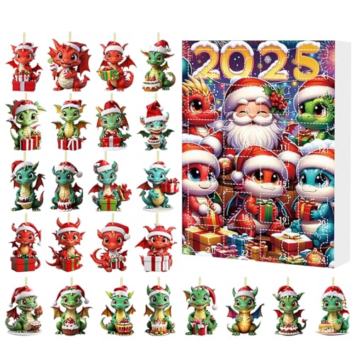 Miyanvuo Countdown Kalender,24 Tage Weihnachts Countdown Kalender Mit 24 Überraschungen | 2D flache Acryl Ornamente für Erwachsene Kinder tägliche Familienaktivität Klassenzimmer Schule Feiertag von Miyanvuo