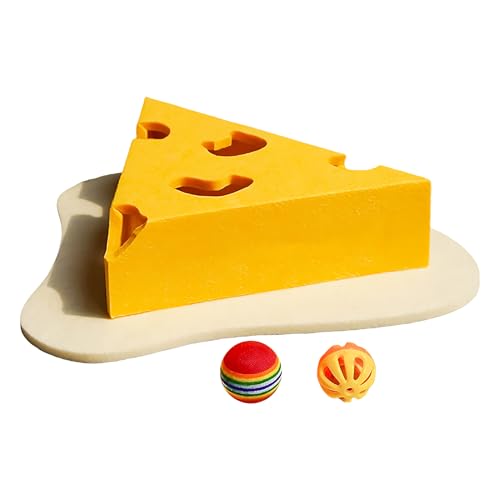 Miyanvuo Katzenkratzbrett | Interaktives Kätzchen Kratzbrett Mit Käse Design - Robustes Katzenspielzeug Für Alle Größen von Miyanvuo