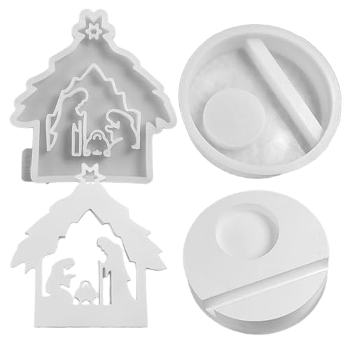 Miyanvuo Krippen Teelicht Form | Krippenanhänger Harz Gießform - Für Kreativprojekte Bastelbedarf Erwachsene Kinder Freunde Mutter Miyanvuo Krippen Teelicht Form | Krippenanhänger Harz Gießform - Für Kreativprojekte Bastelbedarf Erwachsene Kinder Freunde Mutter von Miyanvuo