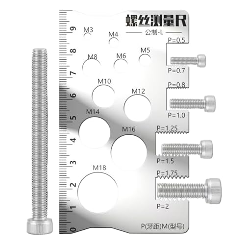 Miyanvuo Schrauben Gewindelehre | Messlehre Für Bolzen,Edelstahl Messwerkzeug Für Kfz-Werkstatt, Haushalt, Holz- Und Metallverarbeitung Miyanvuo Schrauben Gewindelehre | Messlehre Für Bolzen,Edelstahl Messwerkzeug Für Kfz-Werkstatt, Haushalt, Holz- Und Metallverarbeitung von Miyanvuo