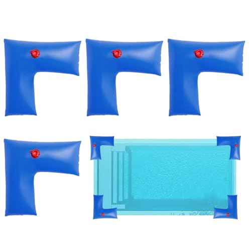 Miyanvuo Wasserfüllschläuche Für Poolabdeckung - Stabile Eckige Winterfüllschläuche | 4 Stück UV-beständige Winterbeutel für Swimmingpool Außenbereich Camping Terrasse von Miyanvuo