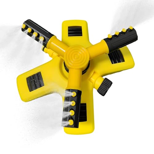 Rasensprenger Automatische 360° Rotierende Gartensprinkler 3 Arm Rasensprinkler Verstellbares Automatischem Bewässerungssystem Wassersprenger Für Garten, Rasen, Pflanzen, Gemüse Und Blumen von Miyanvuo