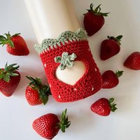 Erdbeere Häkeln Becher Stiefel Owala Flasche Zubehör von MiyuCrochetStudio