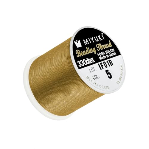 Miyuki Aufreihmaterial, japanisches Nylon, Garn B Gold – 50-m-Spule von Miyuki