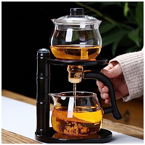 Kungfu Magnetische Teekanne Glas Magisches Tee-Set Halbautomatische Wasserführung Magnetische Teekanne mit Teesieb Hitzebeständiges Glas Magische Teekanne Magic Tea Set Perfekt für Urlaubsgeschenke von Miyxsin
