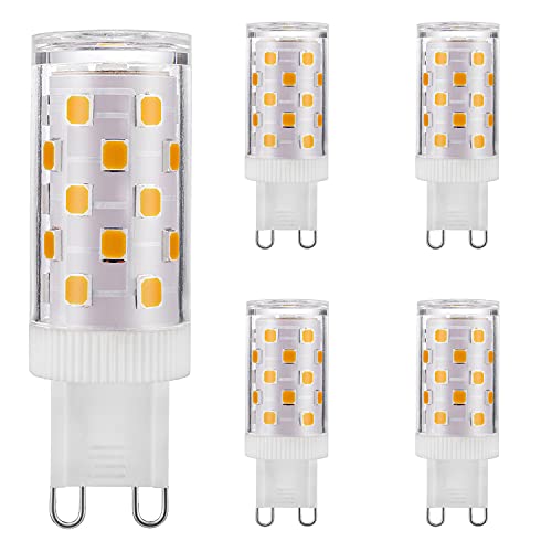 Mizlay G9 LED Glühbirnen Dimmbar Kein Flackern 4W Entspricht 25W 28W 33W Halogenbirnen, Warmweiß 3000K, G9 Sockel Energiesparende LED Lampe, AC 220-240V, 5er Pack von Mizlay