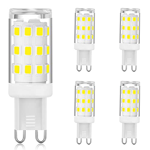 Mizlay G9 LED Lampen Nein Flicker 3W Entspricht 20W 25W 28W 33W Halogenlampen, G9 Glühbirnen KaltWeiß 6000K, Nicht Dimmbar, G9 Sockel Energiesparende LED Lampe, CRI>85, AC 220-240V, 5er Pack von Mizlay