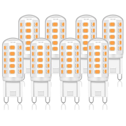 Mizlay 8er Leuchtmittel G9 LED Warmweiß 2700K, Lampe LED G9 4W Ersatz 40W Halogenlampe, AC220-230V GU9 Birne Steckbirnen Kein Flackern Nicht Dimmbar von Mizlay