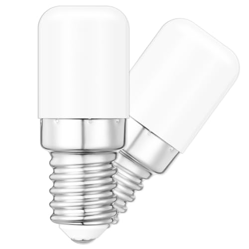 Mizlay E14 LED Kühlschrank lampen 2W Warmweiß 3000K, E14 LED Lampe ersetzt 15W 20W 25W Halogenbirne, E14 LED EGlühbirne 230V AC, für Kühlschrank, Nähmaschine, 2er Set (Warmweiß 3000K) von Mizlay