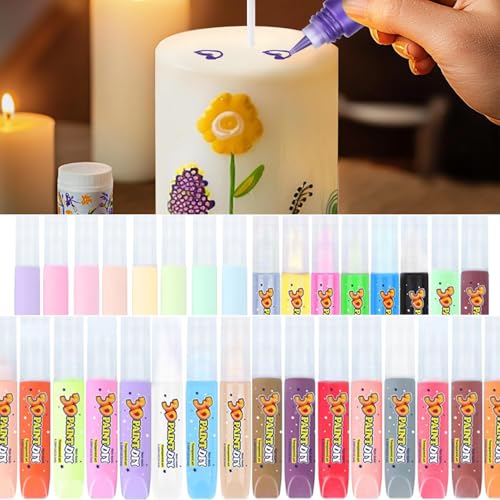 Mizontami 32 Stück Kerzenstifte Leuchtende Kerzenfarben Kerzenbemalset Candle Liner Wachsstifte für Kerzen Selbermachen Set zum Bemalen, Dekorieren & Individualisieren- 32 x 10 ml Mizontami 32 Stück Kerzenstifte Leuchtende Kerzenfarben Kerzenbemalset Candle Liner Wachsstifte für Kerzen Selbermachen Set zum Bemalen, Dekorieren & Individualisieren- 32 x 10 ml von Mizontami
