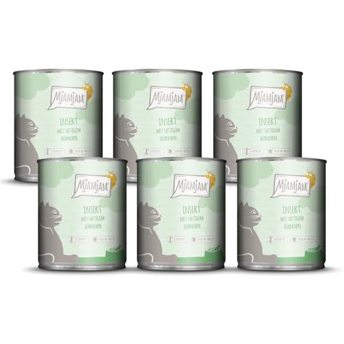MjAMjAM - Premium Nassfutter für Katzen - Insekt mit saftigem Hühnchen, 6er Pack (6 x 800 g), getreidefrei mit Insektenprotein von MjAMjAM