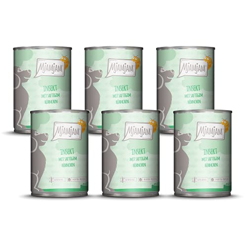 MjAMjAM - Premium Nassfutter für Hunde - Insekt mit saftigem Hühnchen, 6er Pack (6 x 400 g), getreidefrei mit Insektenprotein von MjAMjAM