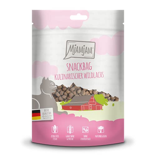 MjAMjAM - Premium Katzensnack - Snackbag - kulinarischer Wildlachs, 1er Pack (1 x 125 g), naturbelassen ganz ohne synthetische Konservierungsstoffe von MjAMjAM