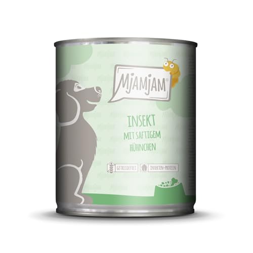 MjAMjAM - Premium Nassfutter für Hunde - Insekt mit saftigem Hühnchen, 1er Pack (1 x 800g), getreidefrei mit extra viel Fleisch von MjAMjAM