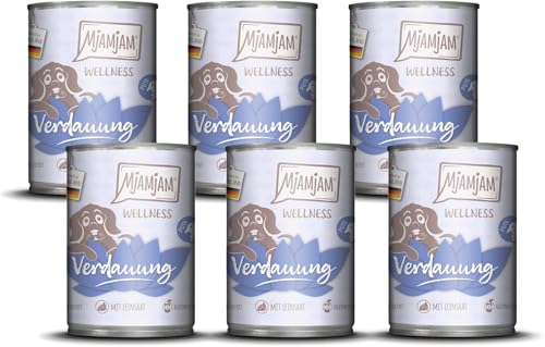 MjAMjAM - Premium Nassfutter für Hunde - Wellness - Verdauung - Pute, 6er Pack (6x400g), getreidefrei von MjAMjAM