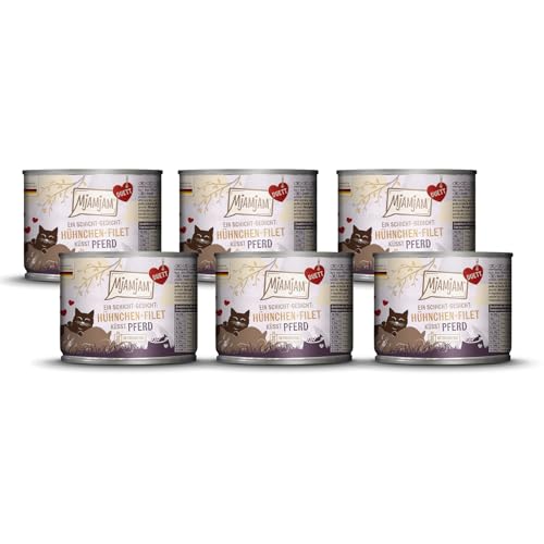 MjAMjAM - Premium Nassfutter für Katzen - Duett - Hühnchen-Filet küsst Pferd, 6er Pack (6x190g), getreidefrei von MjAMjAM