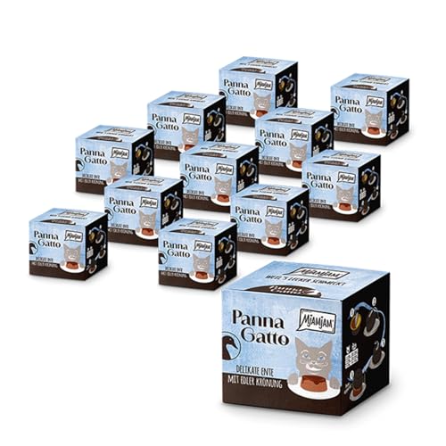 MjAMjAM - Premium Nassfutter für Katzen - Panna Gatto - delikate Ente mit edler Krönung, 12er Pack (2x80g), getreidefrei von MjAMjAM