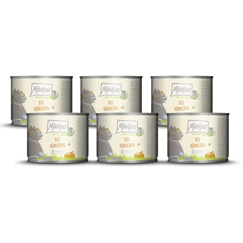 MjAMjAM – Premium Nassfutter für Katzen - natürlich lecker – Bio Hühnchen, 6er Pack (6 x 200g), getreidefrei mit extra viel Fleisch von MjAMjAM