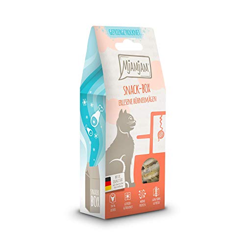 MjAMjAM - Premium Katzensnack - Snackbox - erlesene Hühnermägen, 1er Pack (1 x 35 g), naturbelassen ganz ohne synthetische Konservierungsstoffe MjAMjAM - Premium Katzensnack - Snackbox - erlesene Hühnermägen, 1er Pack (1 x 35 g), naturbelassen ganz ohne synthetische Konservierungsstoffe von MjAMjAM