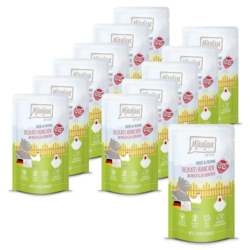 MjAMjAM - Quetschie - Chicks & Friends delikates Hühnchen an fruchtigen Erdbeeren 12 x 125g von MjAMjAM