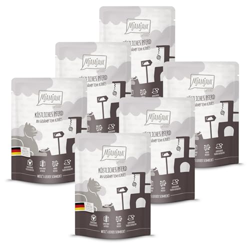 MjAMjAM - Premium Nassfutter für Katzen - Quetschie - köstliches Pferd an gedämpftem Kürbis, 6er Pack (6 x 300 g), getreidefrei mit extra viel Fleisch MjAMjAM - Premium Nassfutter für Katzen - Quetschie - köstliches Pferd an gedämpftem Kürbis, 6er Pack (6 x 300 g), getreidefrei mit extra viel Fleisch von MjAMjAM