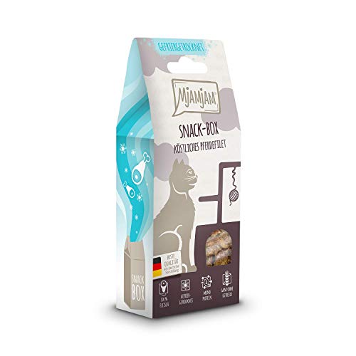 MjAMjAM - Premium Katzensnack - Snackbox - köstliches Pferdefilet, 1er Pack (1 x 40 g), naturbelassen ganz ohne synthetische Konservierungsstoffe MjAMjAM - Premium Katzensnack - Snackbox - köstliches Pferdefilet, 1er Pack (1 x 40 g), naturbelassen ganz ohne synthetische Konservierungsstoffe von MjAMjAM