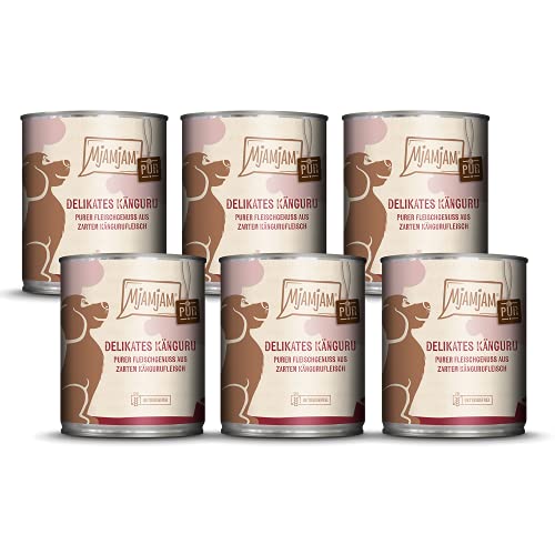 MjAMjAM - Premium Nassfutter für Hunde - purer Fleischgenuss - delikates Känguru pur, 6er Pack (6 x 800 g), getreidefrei mit extra viel Fleisch MjAMjAM - Premium Nassfutter für Hunde - purer Fleischgenuss - delikates Känguru pur, 6er Pack (6 x 800 g), getreidefrei mit extra viel Fleisch von MjAMjAM