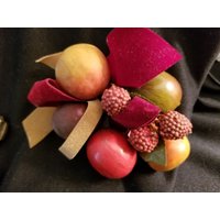 Jahrgang Weihnachten Gesponnen Baumwolle, Papier Mach'e Fruit 1950 Udssr von MjMirage