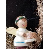 Vintage Weihnachten Silber Insel Käfig Mit Handbemalten Angel Ornament 1960 Hergestellt in Italien Vintage Weihnachten Silber Insel Käfig Mit Handbemalten Angel Ornament 1960 Hergestellt in Italien von MjMirage