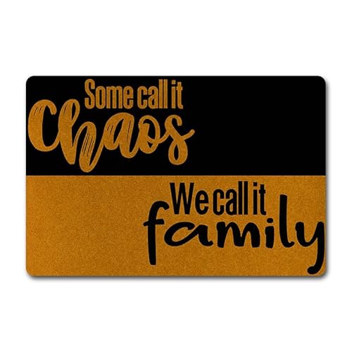 Lustige Fußmatte "Some Call It Chaos We Call it Family" – 60 x 40 cm, rutschfeste Gummimatte für Haustür, Eingangsbereich, langlebig, für den Innen- und Außenbereich Lustige Fußmatte "Some Call It Chaos We Call it Family" – 60 x 40 cm, rutschfeste Gummimatte für Haustür, Eingangsbereich, langlebig, für den Innen- und Außenbereich von MjiejieM
