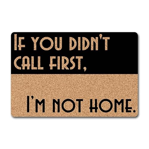 Lustige Fußmatte mit Aufschrift "If You Didn't Call First I'm Not Home" – 60 x 40 cm, rutschfeste Gummimatte für Haustür, Eingangsbereich, mit humorvollem Design, langlebig für den Innen- und Lustige Fußmatte mit Aufschrift "If You Didn't Call First I'm Not Home" – 60 x 40 cm, rutschfeste Gummimatte für Haustür, Eingangsbereich, mit humorvollem Design, langlebig für den Innen- und von MjiejieM