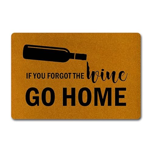 Lustige Fußmatte mit Aufschrift "If You Forgot The Wine Go Home" – 60 x 40 cm, rutschfeste Gummimatte für Haustür, Eingangsbereich, mit humorvollem Design, langlebig für den Innen- und Außenbereich Lustige Fußmatte mit Aufschrift "If You Forgot The Wine Go Home" – 60 x 40 cm, rutschfeste Gummimatte für Haustür, Eingangsbereich, mit humorvollem Design, langlebig für den Innen- und Außenbereich von MjiejieM