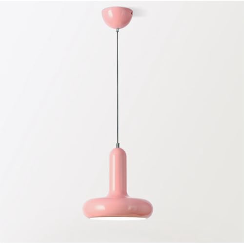 Mkichi Hängelampe Küche Modern E27 Pendelleuchte Esstisch Rund Küchenlampe Hängend,Lampenschirm Hängelampe Metall Vintage,Hängelampen für Schlafzimmer Wohnzimmer Esszimmer (Rosa) von Mkichi