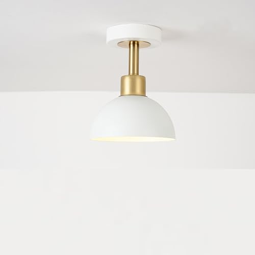 Mkichi Industrial Deckenlampe Schwarz Gold Rund E27 Deckenleuchte Modern Weiße für küche Flur Wohnzimmer Esszimmer (Weiß) von Mkichi