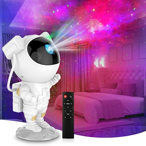 LED Sternenhimmel Projektor Astronaut, Galaxy Light mit Timer Fernbedienung, Led Weltraum Nachthimmel Lichtprojektor Lampe, Sternenprojektor Kinder & Erwachsene, Sternenlicht für Schlafzimmer & Decke von Mkitnvy