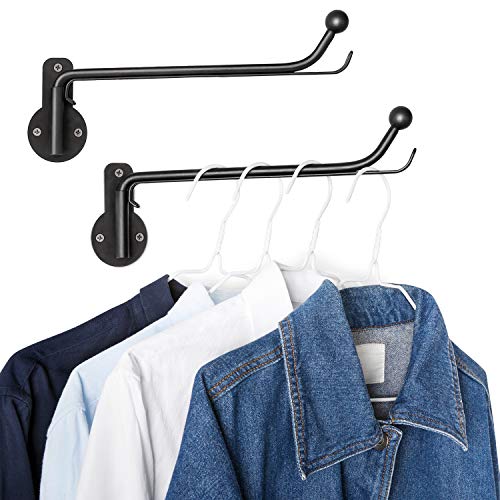 Mkono Wand montierte Kleidung Hanger Trocknung Wäscherei Rack mit Schaukelarm Platz sparende Metall hängende Valet Rod für Wäscherei Schrank Organizer Bad Schlafzimmer, 2 Packung, schwarz Mkono Wand montierte Kleidung Hanger Trocknung Wäscherei Rack mit Schaukelarm Platz sparende Metall hängende Valet Rod für Wäscherei Schrank Organizer Bad Schlafzimmer, 2 Packung, schwarz von Mkono