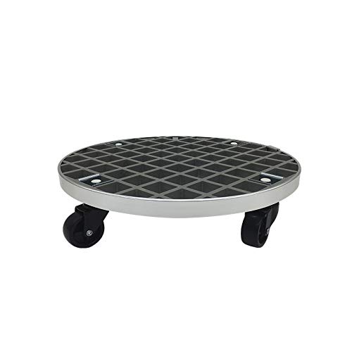 Mkuha Pflanzenroller Outdoor mit Bremse, Blumenroller Rund Außenbereich und Innenbereich, Pflanzenroller GFRP mit Softrollen für Parkett,Grau,40 von Mkuha