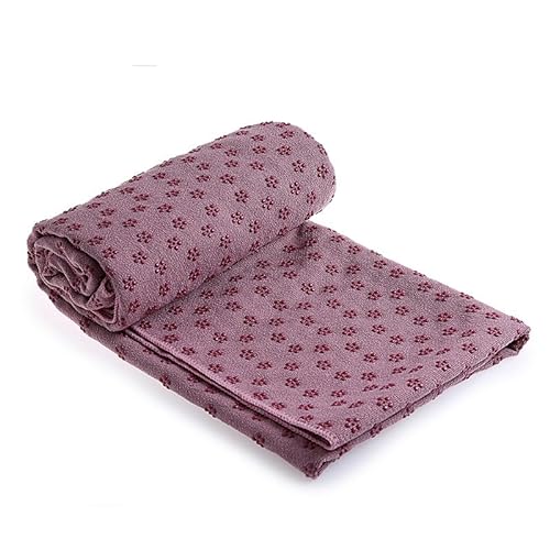 Mikrofaser Yogatuch Handtuch mit Antirutsch Noppen Yogamattenauflage Fitnesssporttuch Unterlage Towel für die Yogamatte hell violett von MkyokO