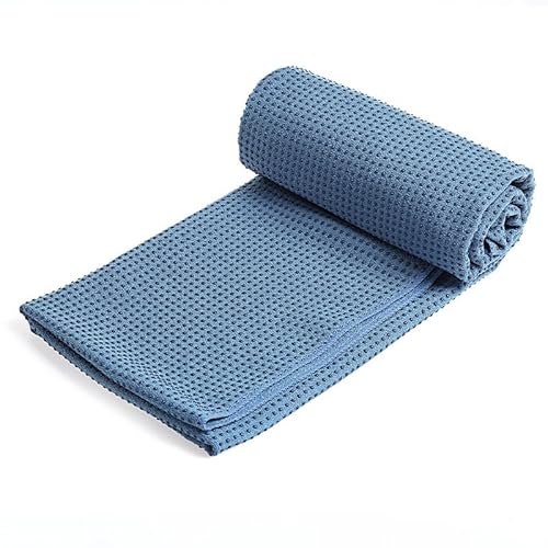 Mikrofaser Yogatuch Handtuch mit Antirutsch Noppen Yogamattenauflage Unterlage Towel Fitnesssporttuch für die Yogamatte blau von MkyokO