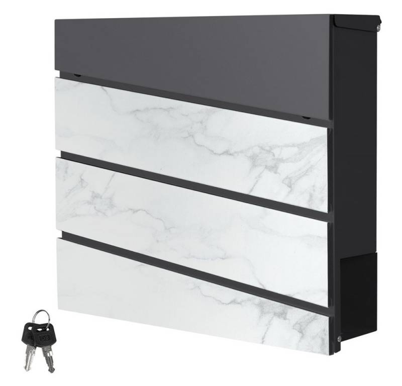 ML-DESIGN Briefkasten Postkasten mit Zeitungsfach, abschließbar 2 Schlüssel, Wandmontage, Mailbox Wandbriefkasten mit Zeitungsrolle für Wandmontage von Ml-Design