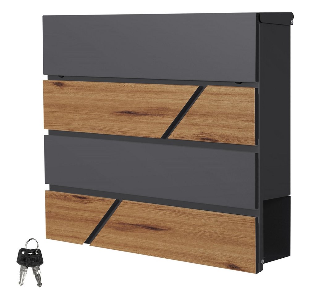 ML-DESIGN Briefkasten Postkasten mit Zeitungsfach, abschließbar 2 Schlüssel, Wandmontage, Stahl Mailbox Wandbriefkasten mit Zeitungsrolle Wand/Ständer Montage ML-DESIGN Briefkasten Postkasten mit Zeitungsfach, abschließbar 2 Schlüssel, Wandmontage, Stahl Mailbox Wandbriefkasten mit Zeitungsrolle Wand/Ständer Montage von Ml-Design