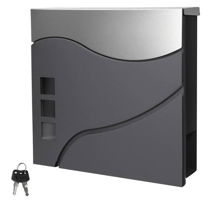 ML-DESIGN Briefkasten Wandbriefkasten Postkasten Design Briefkastenanlage Postbox, Standbriefkasten mit Zeitungsfach inkl. 2 Schlüssel Stahl von Ml-Design
